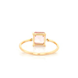 Sakura Pink Tourmaline Petite Circle Diamond Ring 18k gold stackable ring back view
