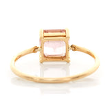 Sakura Pink Tourmaline Petite Circle Diamond Ring 18k gold stackable ring back view