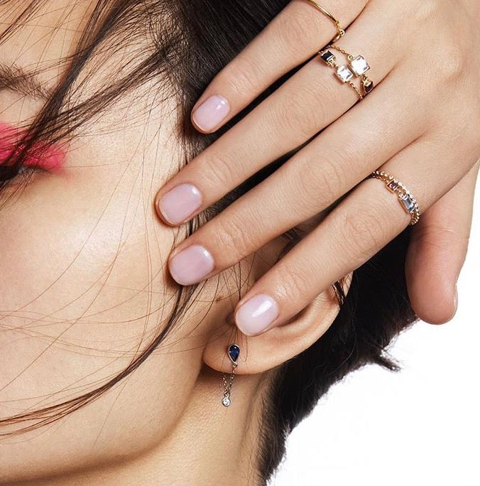 Sapphire & diamond chain earrings