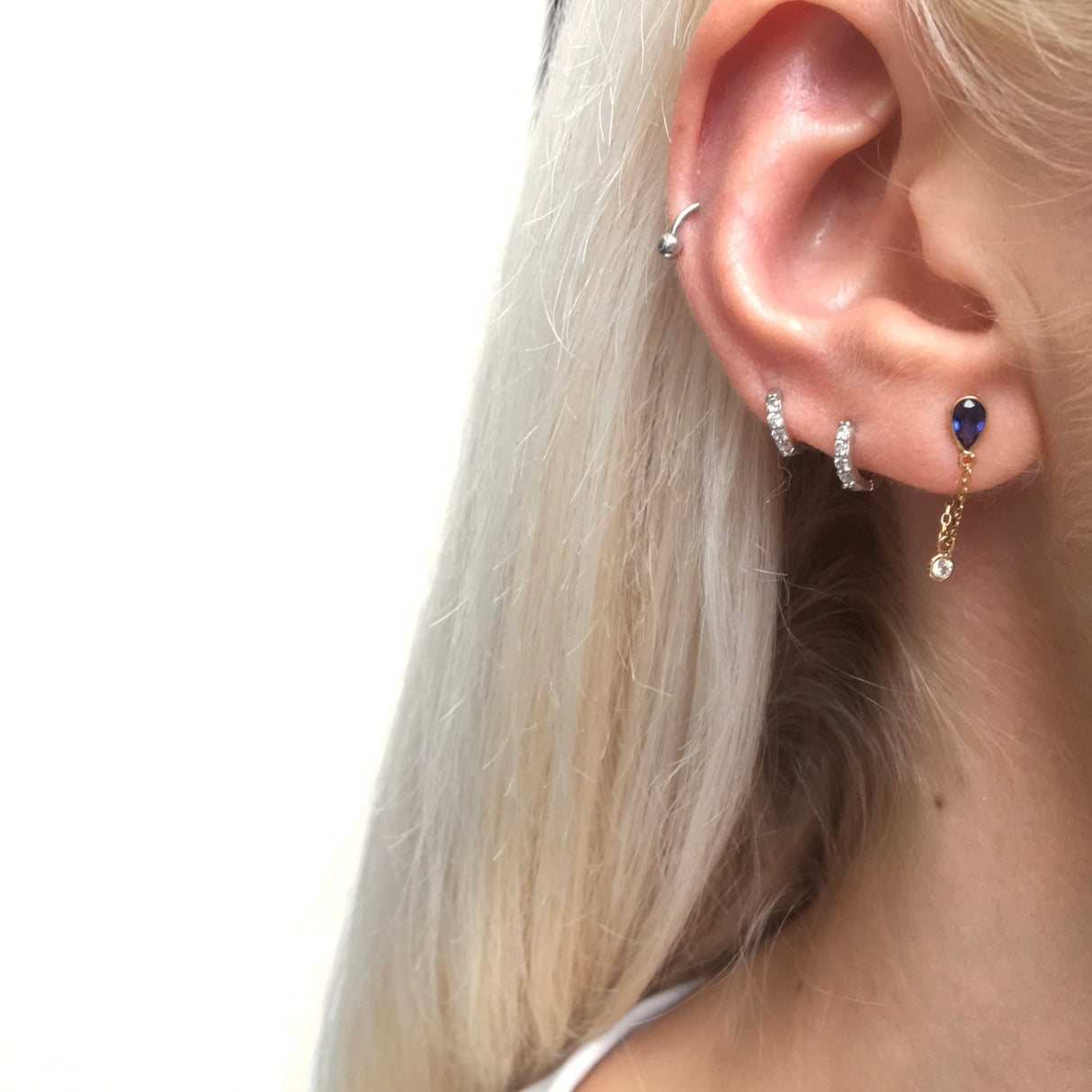 Sapphire & Diamond Chain Earrings