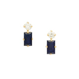 Sapphire & Diamond Deco Earrings