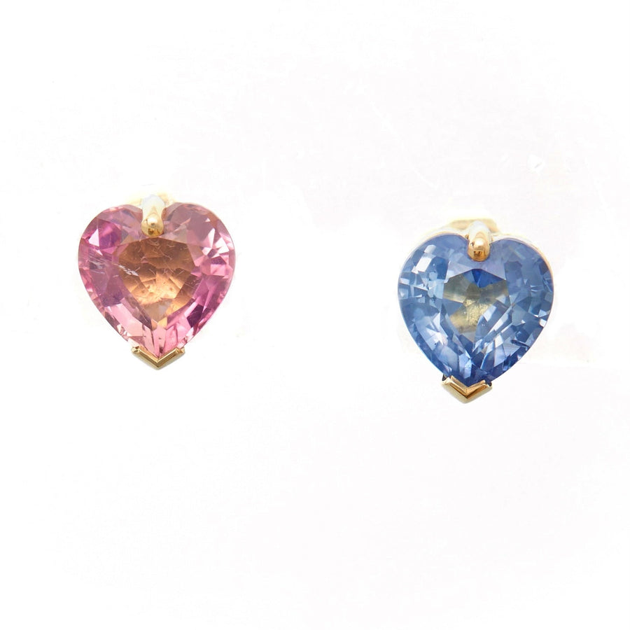 Sapphire & Spinel Heart Earrings