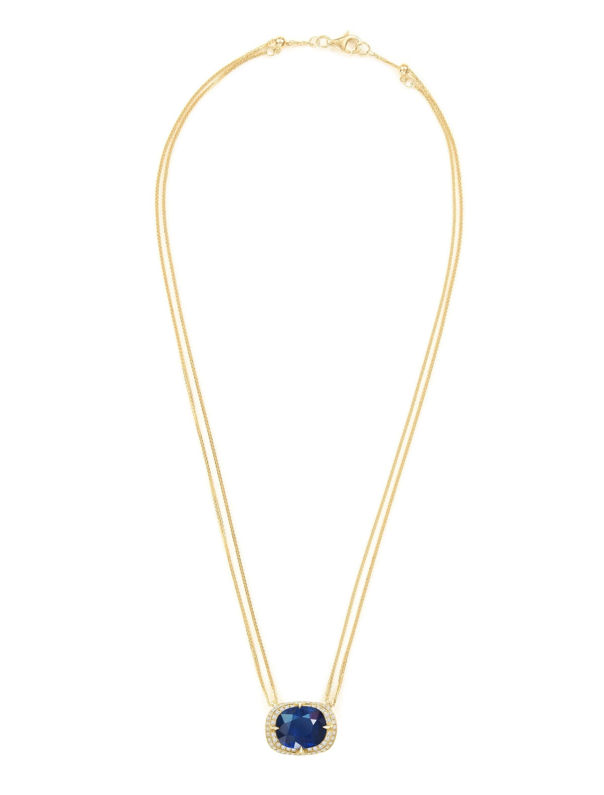 Sapphire Aurora Supreme Necklace 18K gold handmade fine jewelry 1