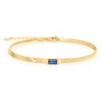 Sapphire Bar Herringbone Bracelet 18k gold Stackable design 