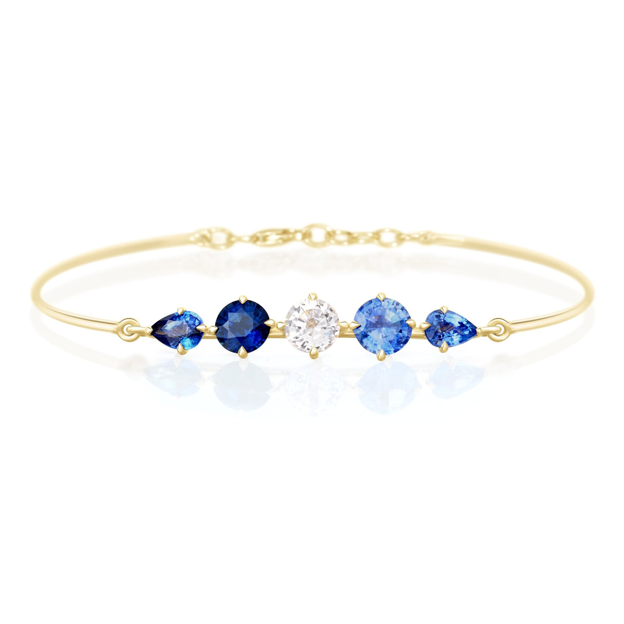 Sapphire Compass Bangle 18K gold stackable design