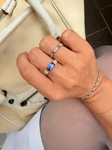 Sapphire & Diamond East West Supreme Ring 18k gold  Stackable ring on model 2