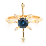 Sapphire & Diamond Starburst Ring