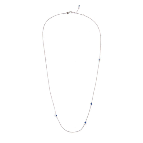 Sapphire Dot Necklace 18k gold handmade fine jewelry