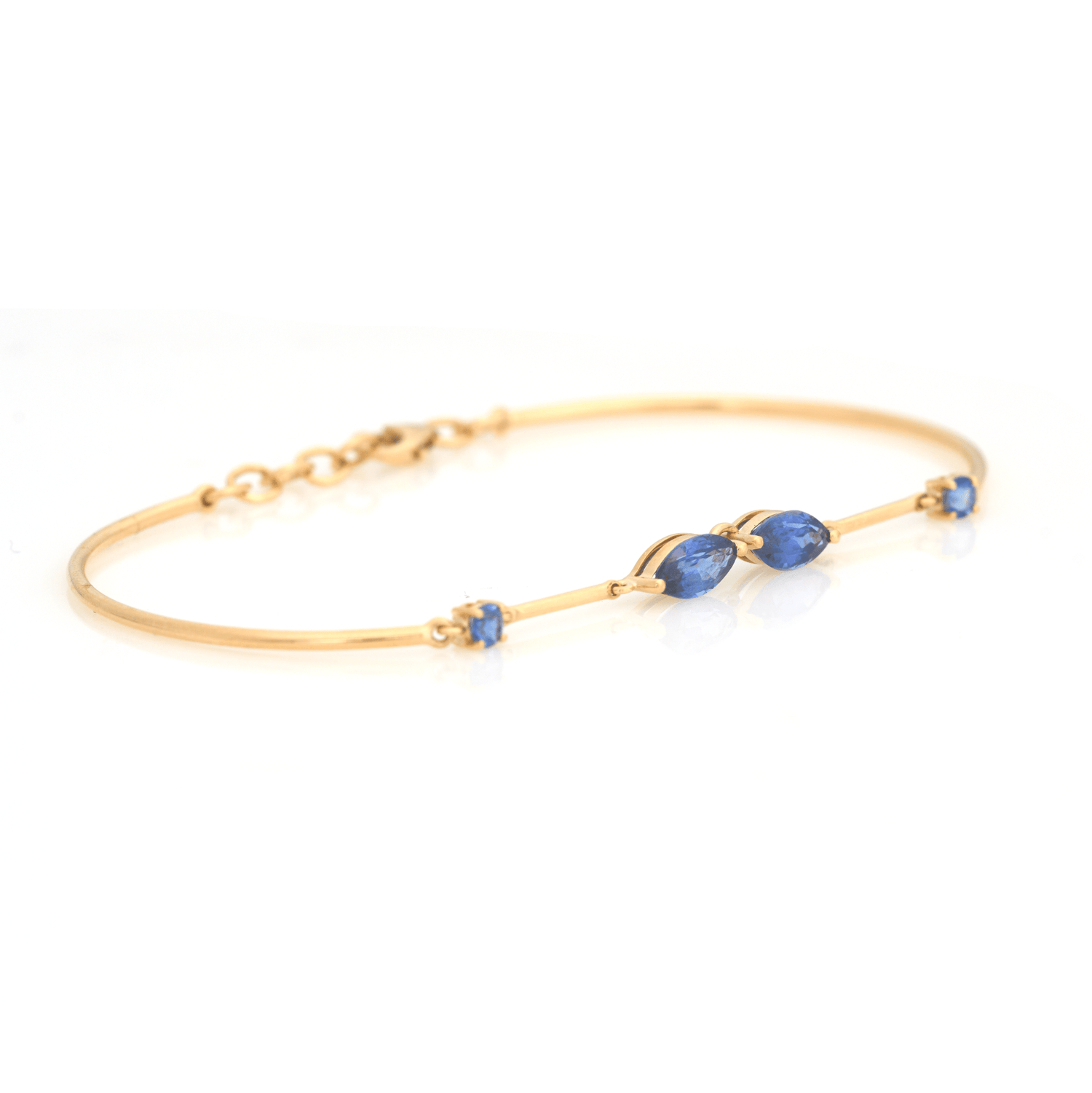 Sapphire Duo Bracelet 18k gold stackable design side view
