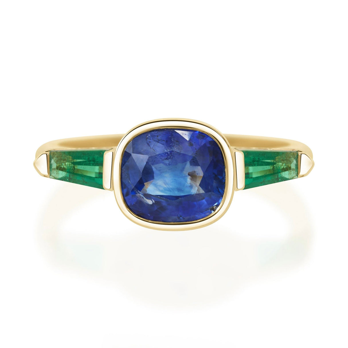 Sapphire & Emerald Triplet Bar Ring