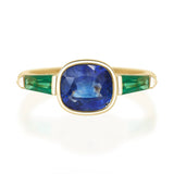 Sapphire & Emerald Triplet Bar Ring