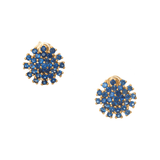 Sapphire Flower Earrings 18K Gold Handmade Fine Jewelry