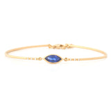 Sapphire Marquise & Diamond Bangle 18k gold stackable design