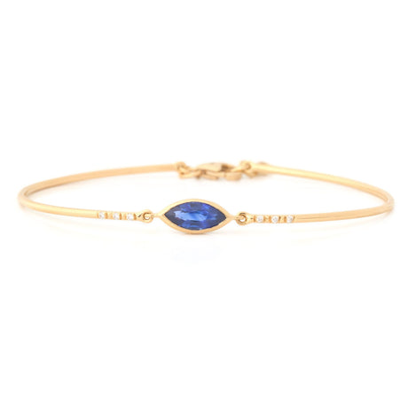 Sapphire Marquise & Diamond Bangle 18k gold stackable design