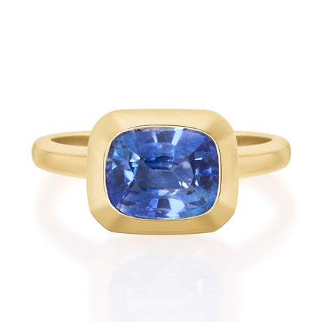 Sapphire Nouveau Ring 18k gold engagement ring