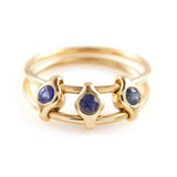 Sapphire Orbit Ring 18k gold Stackable ring