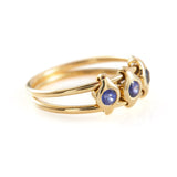 Sapphire Orbit Ring 18k gold Stackable ring side view