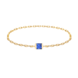 Sapphire Petite Chain Ring 14k gold Stackable ring