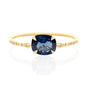 Sapphire Petite  Circle Diamond Ring ( blue ) 18K gold stackable ring 1