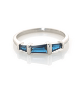 Sapphire Platinum Asymmetric Ring PT 900 Stackable ring