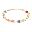 Sapphire Rainbow Petite Chain Ring 14k gold Stackable ring