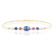 Sapphires & Spinels Compass Bangle YG 14K gold stackable design