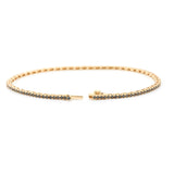 Seamless Black Diamond Tennis Bracelet 18k gold Stackable design.