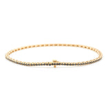 Seamless Black Diamond Tennis Bracelet 18k gold Stackable design 