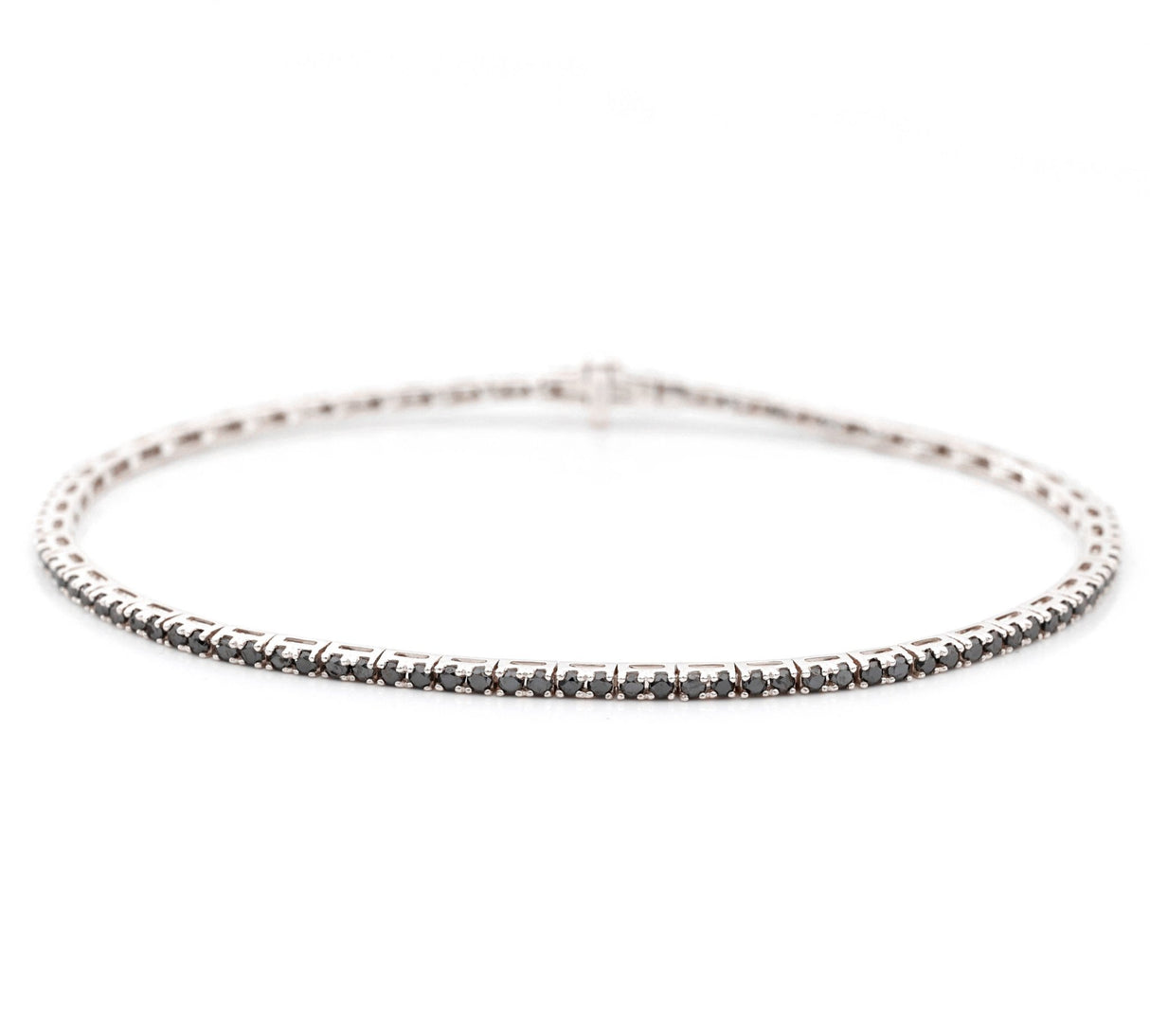 Seamless Black Diamond Tennis Bracelet 18k gold stackable design 3