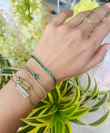 Seamless Diamond Tennis Bracelet 18k gold stackable design on model 1