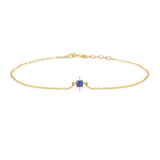 September Birthstone Sapphire Bracelet 14k gold stackable design