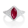 Siam Ruby & Diamond Apex Ring 18K WG Engagement Ring