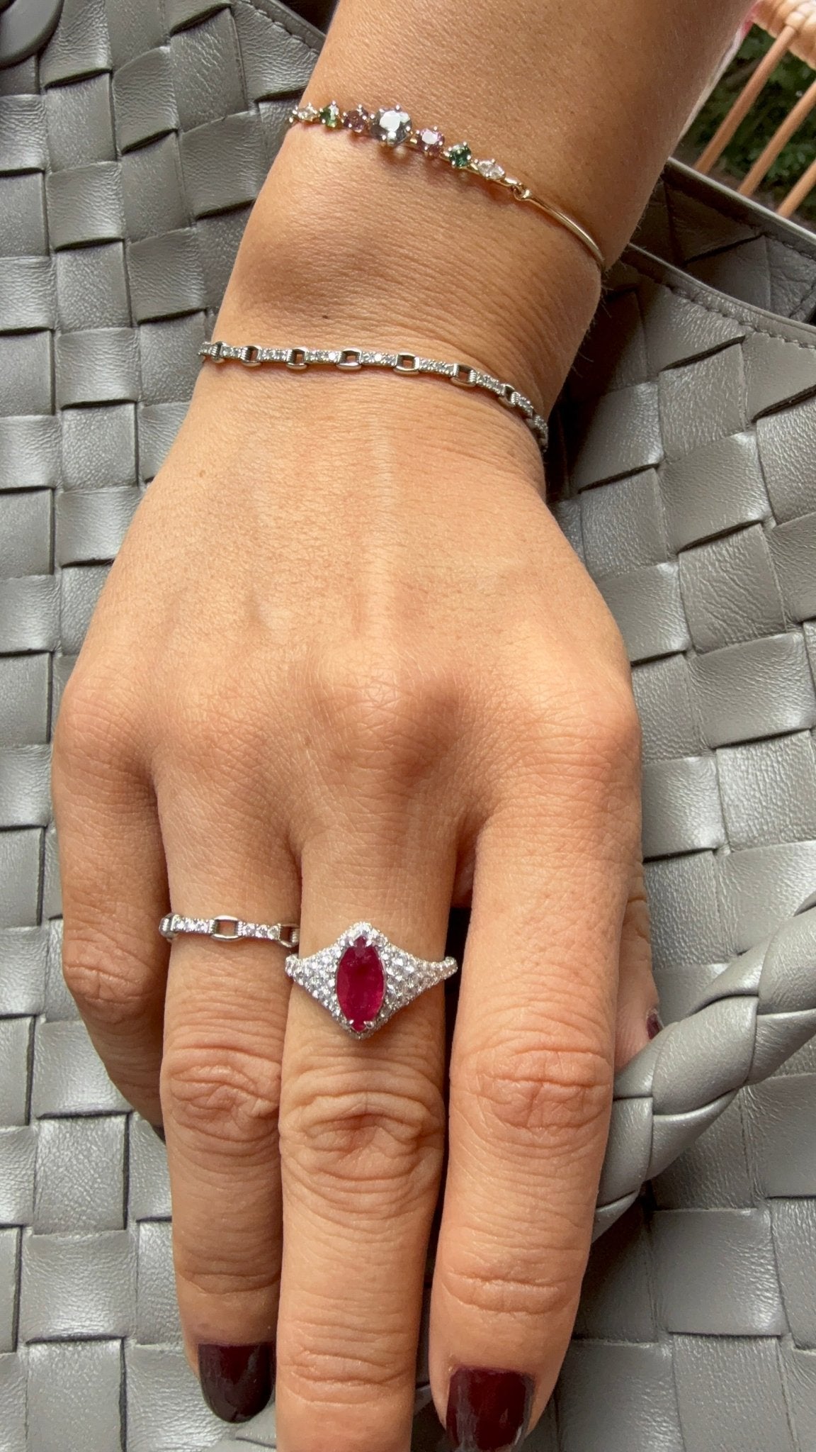 Siam_Ruby_Diamond_Apex_Ring_18K_WG_Engagement_Ring_on_model_3