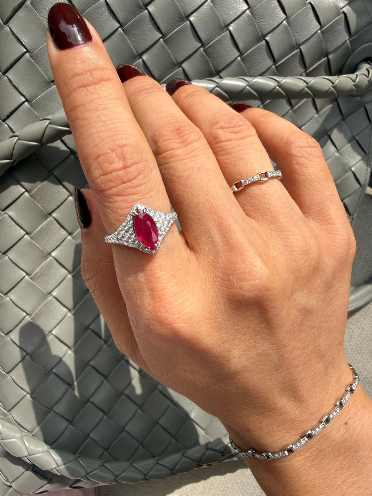 Siam_Ruby_Diamond_Apex_Ring_18K_WG_Engagement_Ring_on_model_4