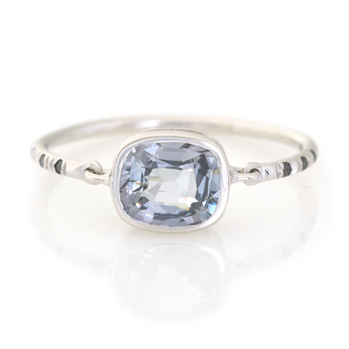 Silver Spinel Petite Circle Diamond Ring