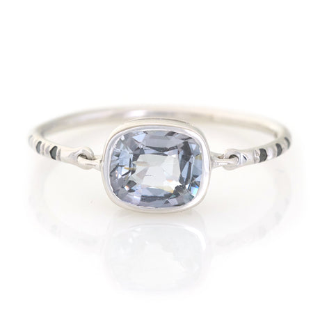 Silver Spinel Petite Circle Diamond Ring