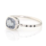 Silver Spinel Petite Circle Diamond Ring side