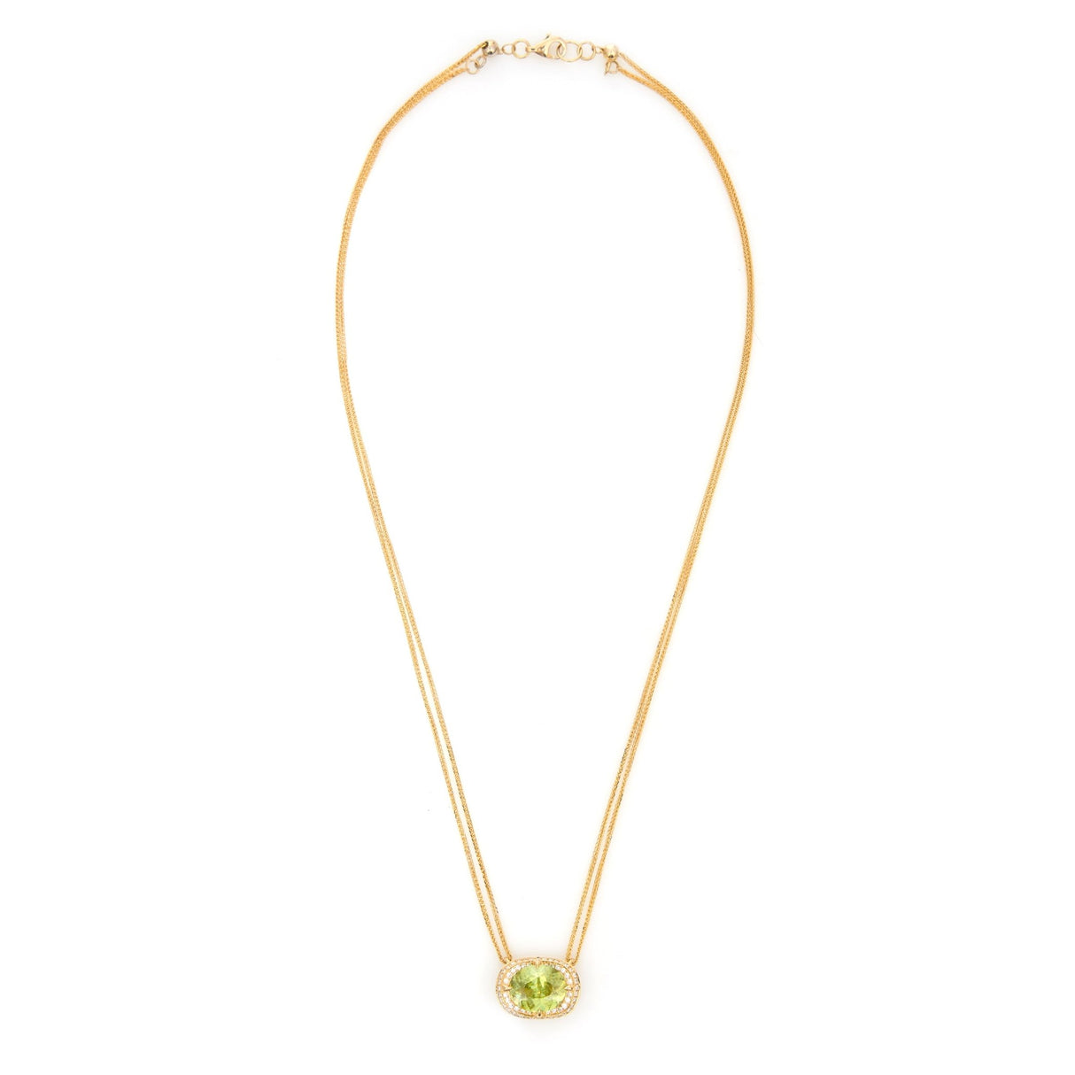 Sphene Aurora Necklace 18k gold handmade fine jewelry 2
