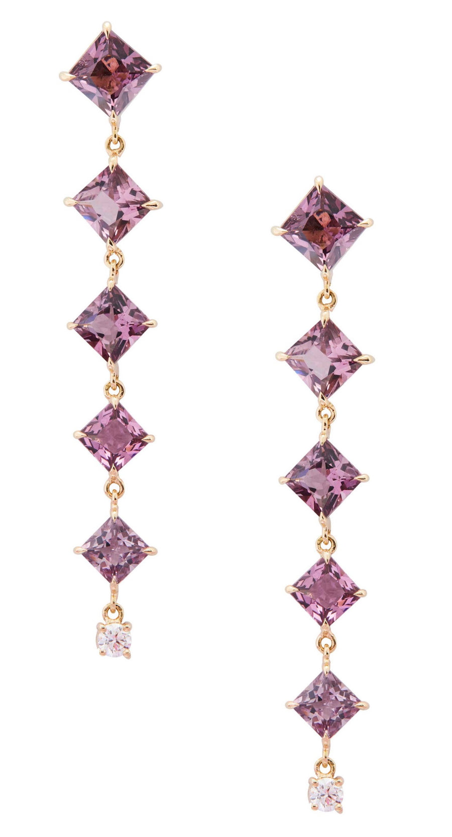 Spinel & Diamond Cascade Earrings