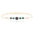 Spinel & Diamond Compass Bangle (blue & deep green) YG14K stackable design
