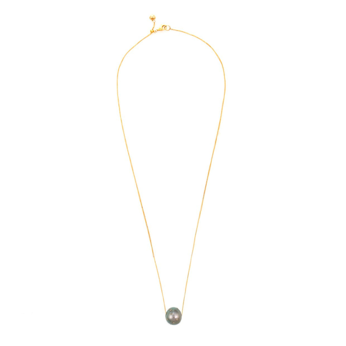Tahitian Pearl & Diamond Constellation Necklace 18k gold handmade fine jewelry 2
