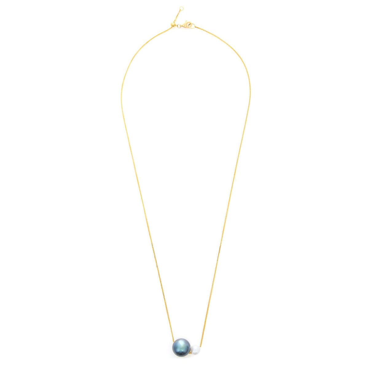 Tahitian Pearl Duo Necklace 18k gold handmade fine jewelry 2