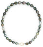 Tahitian Pearl & Sapphire Necklace 18k gold handmade fine jewelry