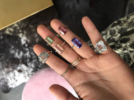 Tanzanite & Black Diamond Ring