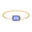 Tanzanite & Diamond Dream Weaver Chain Ring 18k gold Stackable ring