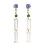 Tanzanite Diamond Tsavorite Starry Night  Earrings