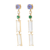 Tanzanite Diamond Tsavorite Starry Night  Earrings