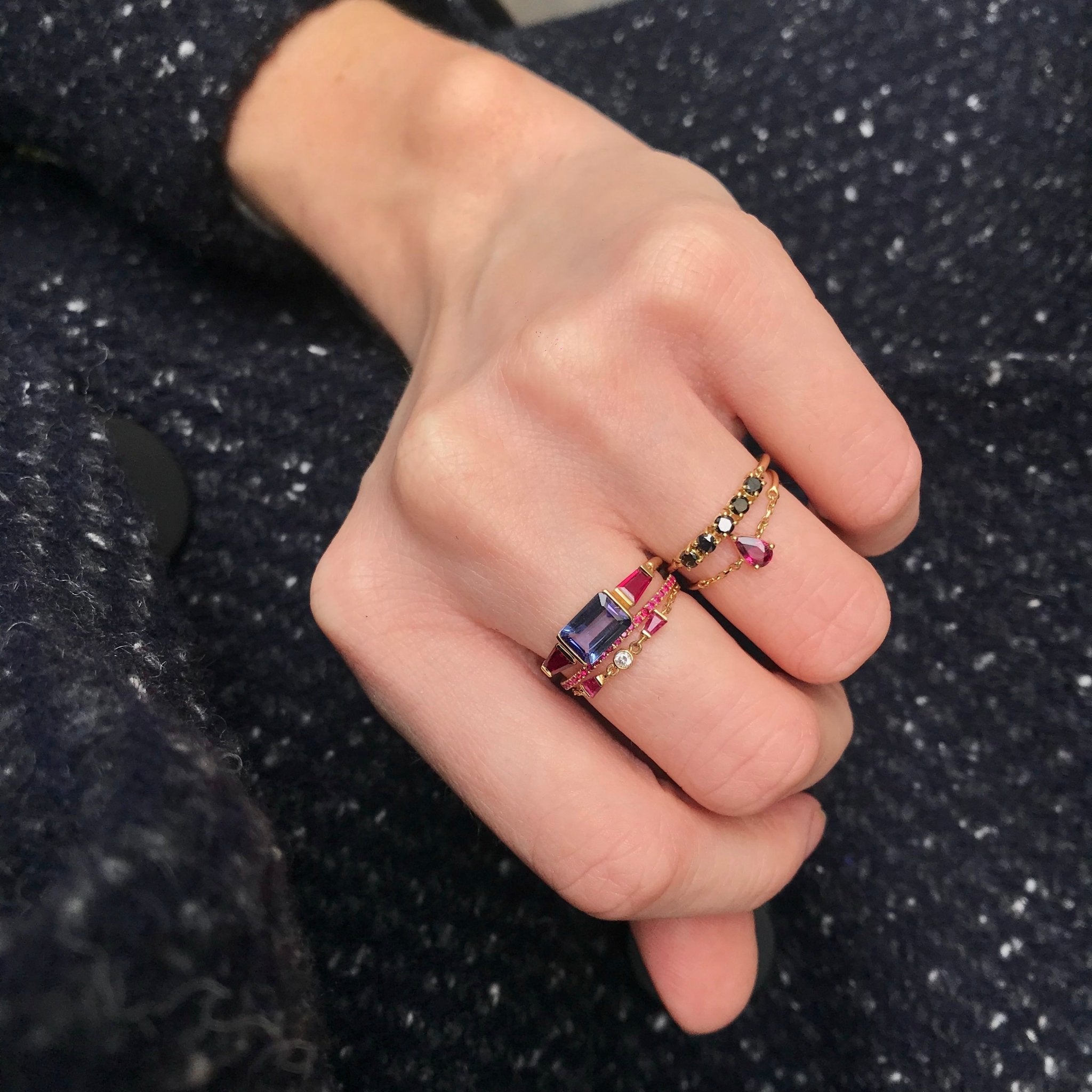 Tanzanite & Ruby Ring – YI COLLECTION