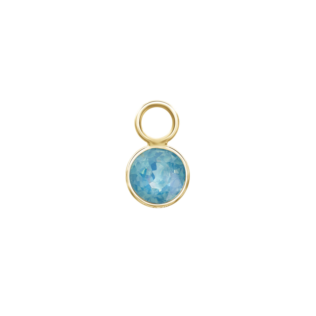 Teal Sapphire Hoop Charm
