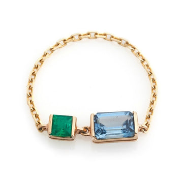 Topaz & Emerald Chain Ring